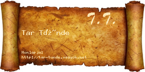 Tar Tünde névjegykártya