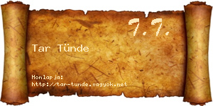 Tar Tünde névjegykártya